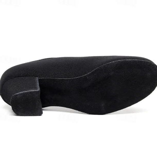 Women's Black Oxford Ballroom Dance Shoes – Canvas Lace-Up Latin Practice Shoes with Suede Sole for Professional Performance & Training