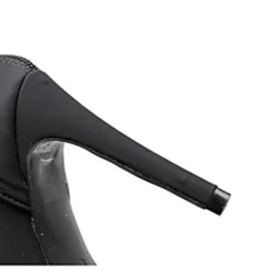 Women's Black Peep-Toe Dance Booties with Stiletto Heels - Elegant Performance Footwear for Ballroom and Latin Dance