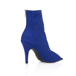 Women's Black Peep-Toe Dance Booties with Stiletto Heels - Elegant Performance Footwear for Ballroom and Latin Dance