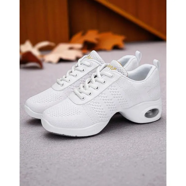 Women's Black Pink Mesh Jazz Dance Sneakers - Lightweight Breathable Professional Hip-Hop Fitness Dance Shoes with Shock-Absorbing Sole for Training and Performance