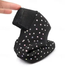 Women's Black Rhinestone Dance Shoes - Sparkling Suede Lace-Up Latin Ballroom Shoes with Comfortable Heel and Non-Slip Sole