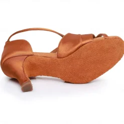 Women's Black Satin Cross-Strap Ballroom Dance Shoes with Open Toe, Perfect Heels for Latin and Salsa Dancing