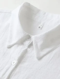 Women's Black White Blue Summer Spring Mini Dress Cotton Linen Dresses Shirt Dress White Cotton Dress Vacation Basic Modern Daily Weekend Loose Fit Plain Shirt Collar