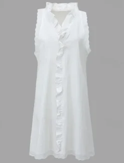 Women's Black White Dark Pink Summer Spring Mini Dress White Dress Cotton Linen Dresses Sundress Casual Vacation Daily Regular Fit Plain V Neck