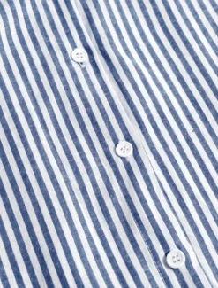 Women's Black White Light Green Summer Spring Fall Maxi Dress Cotton Linen Dresses Casual Dress Shift Dress Basic Casual Outdoor Winter Dress Vacation Loose Fit Striped Shirt Collar