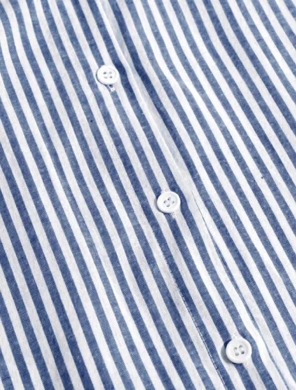 Women's Black White Light Green Summer Spring Fall Maxi Dress Cotton Linen Dresses Casual Dress Shift Dress Basic Casual Outdoor Winter Dress Vacation Loose Fit Striped Shirt Collar