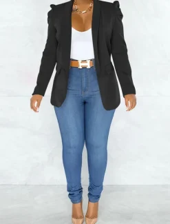 Women's Blazer Business Office Formal Blazer Suit Party Evening Jacket Casual Daily Spring Outerwear Long Sleeve