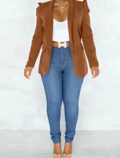 Women's Blazer Business Office Formal Blazer Suit Party Evening Jacket Casual Daily Spring Outerwear Long Sleeve