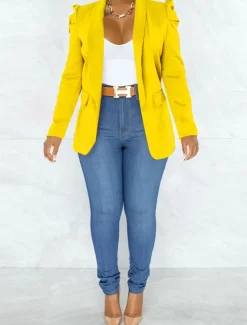 Women's Blazer Business Office Formal Blazer Suit Party Evening Jacket Casual Daily Spring Outerwear Long Sleeve