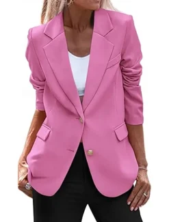 Women's Blazer Button Solid Color Casual / Daily Simple Regular Fit Outerwear Long Sleeve Winter Black S