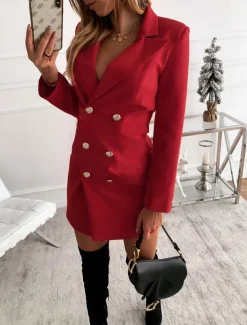 Women's Blazer Work Button Solid Color Breathable OL Style Regular Fit Outerwear Long Sleeve Fall Yellow S