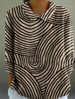 Women's Blouse Long Sleeve Peter Pan Collar Casual Floral Graphic Stylish Collar Regular Tops Daily Buttons Print Black White Blue Orange Brown Summer Spring