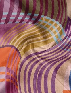 Women's Blouse Long Sleeve Peter Pan Collar Casual Boho Graphic Geometric Bohemia Vintage Tropical Collar Regular Tops Daily Buttons Print Pink Summer Spring Fall