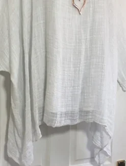 Women's Blouse Plain Basic Casual Linen Like 3/4 Length Sleeve Boat Neck Regular Tops Daily White Pink Red Gray Summer