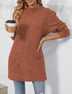 Women's Blouse Pocket Work Stylish Modern Long Sleeve Black Spring Fall