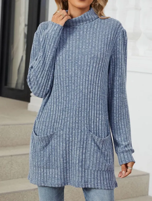 Women's Blouse Pocket Work Stylish Modern Long Sleeve Black Spring Fall