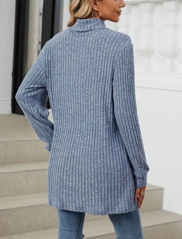 Women's Blouse Pocket Work Stylish Modern Long Sleeve Black Spring Fall