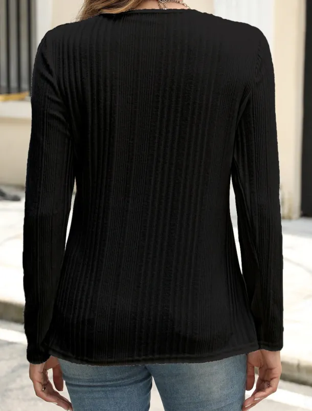 Women's Blouse Solid Color Stylish Casual Long Sleeve Crew Neck Regular Tops Daily Buttons Black White Blue Purple Orange Summer Spring Fall