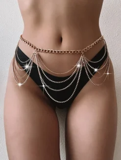 Women's body chain Fashion Outdoor Geometry Rantai cermin mata