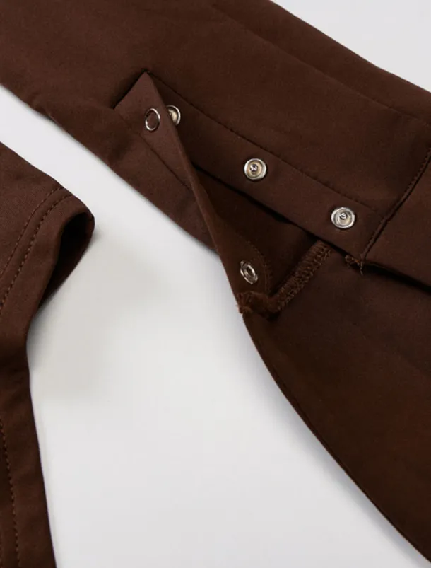 Women's Bodysuit Button Solid Color Shirt Collar Streetwear Home Street Regular Fit Long Sleeve Black Brown White S M L Spring Cold Weather