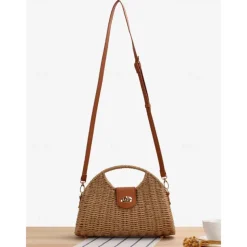 Women's Boho Chic Woven Crossbody Bag with Adjustable Strap: Versatile for Everyday Use