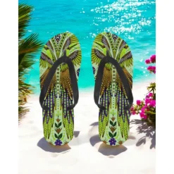 Women's Boho Ethnic Flip-Flops - Vintage Tribal Pattern Beach Sandals, Comfortable Summer Slippers for Travel & Festivals