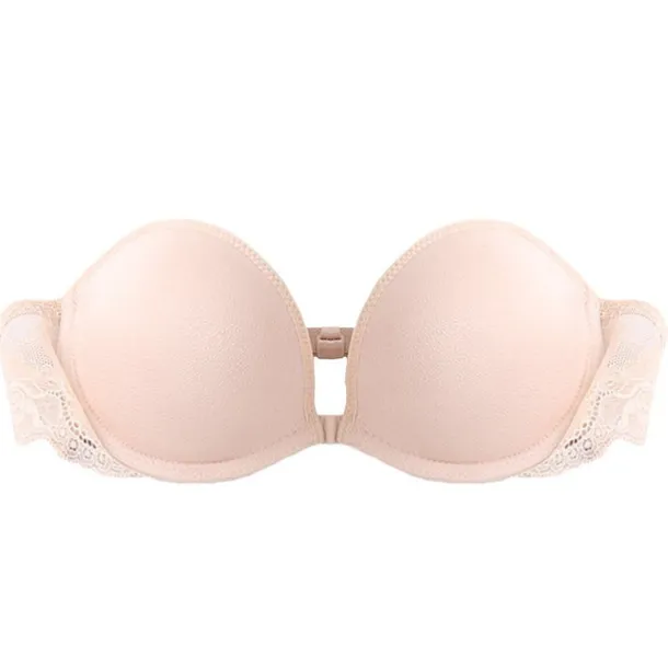 Women's Bras & Bralettes Tube Bra Strapless Demi Cup Solid Color V Neck Stretchy Breathable Invisible Casual Daily Nylon White / 1 PC Home Outfits