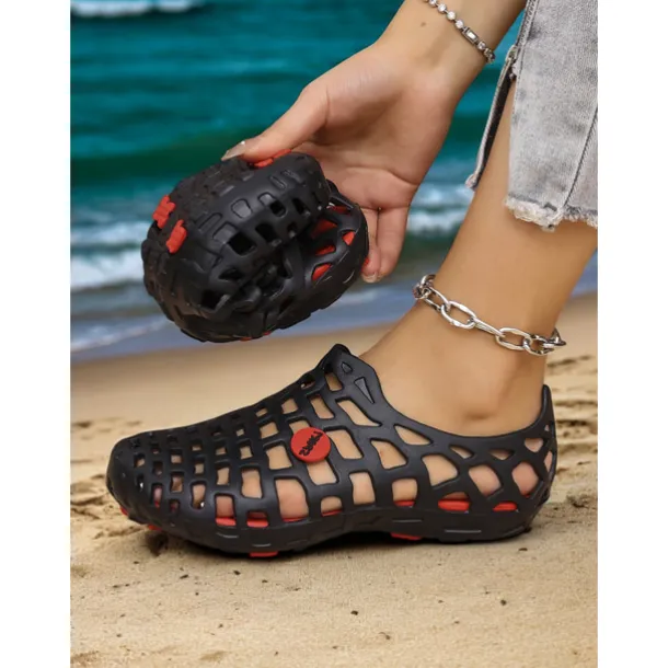 Women's Breathable Hollow Out Beach Shoes - Lightweight Slip-On Water Shoes for Beach & Outdoor Activities