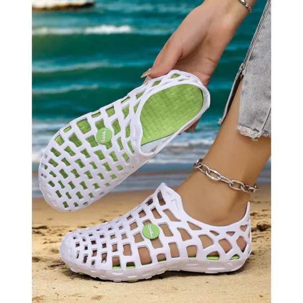 Women's Breathable Hollow Out Beach Shoes - Lightweight Slip-On Water Shoes for Beach & Outdoor Activities