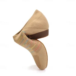 Women's Breathable Knit Jazz Dance Shoes – Lightweight Slip-On Soft Sole Ballroom Sneakers for Latin, Ballet, and Fitness Training