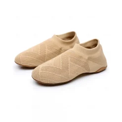 Women's Breathable Knit Low-Cut Practice Dance Shoes with Non-Slip Suede Sole, Lightweight Jazz and Ballet Training Footwear