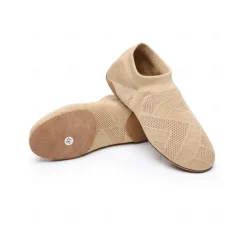 Women's Breathable Knit Low-Cut Practice Dance Shoes with Non-Slip Suede Sole, Lightweight Jazz and Ballet Training Footwear