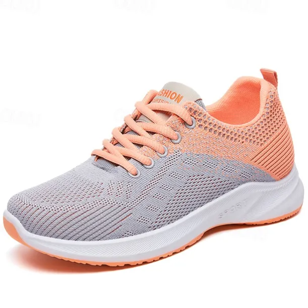 Women's Breathable Knit Running Shoes – Lightweight Lace-Up Sneakers for Walking, Gym & Casual Sports