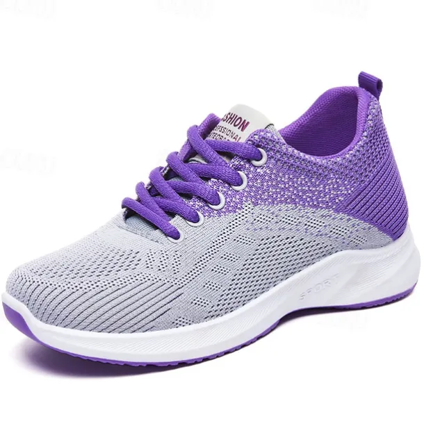 Women's Breathable Knit Running Shoes – Lightweight Lace-Up Sneakers for Walking, Gym & Casual Sports