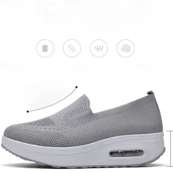 Women's Breathable Slip-On Platform Sneakers – Comfortable and Stylish Walking Shoes