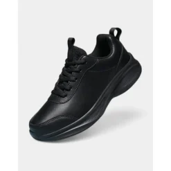 Women's Brown Faux Leather Sneakers – Comfortable Everyday Walking Shoes for Commuting, Shopping & Light Sports