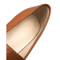 Women's Brown Platform Loafer Heels with Tassel Fringe – Retro Chunky Block High Heel Shoes for Casual and Party Wear