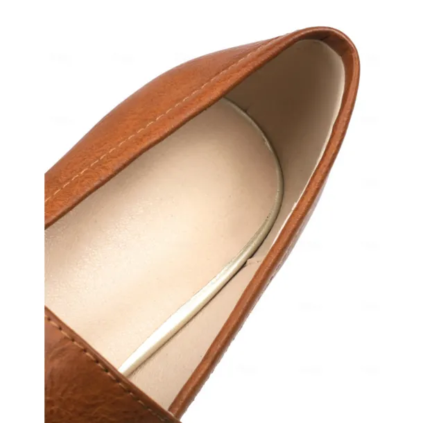 Women's Brown Platform Loafer Heels with Tassel Fringe – Retro Chunky Block High Heel Shoes for Casual and Party Wear