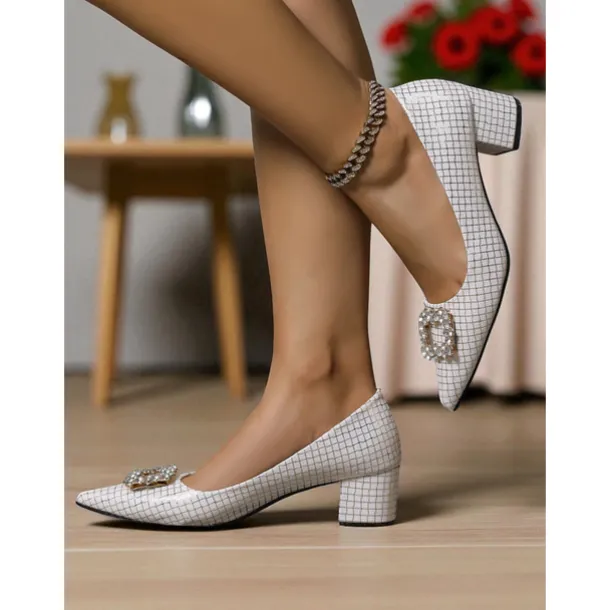 Women's Burgundy Suede Block Heel Pumps with Rhinestone Buckle - Elegant Retro Style Dress Shoes for Ladies, Ideal for Office, Weddings, and Parties