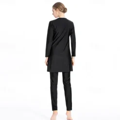 Women's Burkini Hijab Swimsuit Full Coverage UPF50+ Long Sleeve Bathing Suit 3-Piece Modest Swimwear Swimming Beach Water Sports Patchwork Spring Summer Autumn