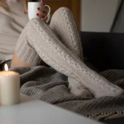 Women's Cable Knit Knee-High Winter Extra Long Winter Stockings Thicker Over Knee Socks No Show Leg Warmers