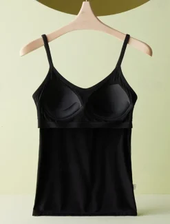 Women's Camisole Tank Top Adjustable Spaghetti Strap Pastel Pink Cream White Solid Color Basic Layering Spring Summer Casual Comfort Fit Clothing Apparel