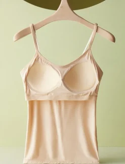 Women's Camisole Tank Top Adjustable Spaghetti Strap Pastel Pink Cream White Solid Color Basic Layering Spring Summer Casual Comfort Fit Clothing Apparel