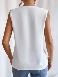 Women's Camisole Tank Top Solid Color Daily Casual Sleeveless V Neck Regular Tops Daily Black White Orange Green Apricot Summer