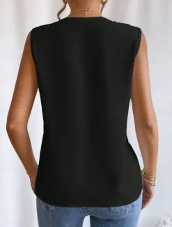 Women's Camisole Tank Top Solid Color Daily Casual Sleeveless V Neck Regular Tops Daily Black White Orange Green Apricot Summer