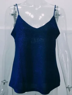 Women's Camisole Tank Top Solid Color Basic Casual Sleeveless V Neck Regular Tops Daily Patchwork Red Blue Green Summer Spring