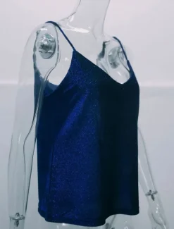 Women's Camisole Tank Top Solid Color Basic Casual Sleeveless V Neck Regular Tops Daily Patchwork Red Blue Green Summer Spring