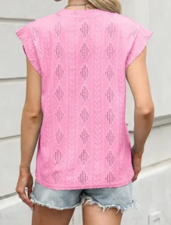 Women's Camisole Tank Top Solid Color Stylish Casual Sleeveless Crew Neck Regular Tops Daily Ruffle Black White Pink Summer