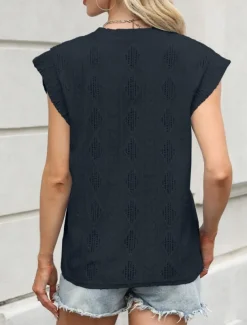 Women's Camisole Tank Top Solid Color Stylish Casual Sleeveless Crew Neck Regular Tops Daily Ruffle Black White Pink Summer