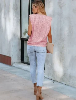 Women's Camisole Tank Top Plain Sparkly Fashion Sleeveless Round Neck Regular Tops Casual Sequins Silver Black Pink Fuchsia Gold Summer